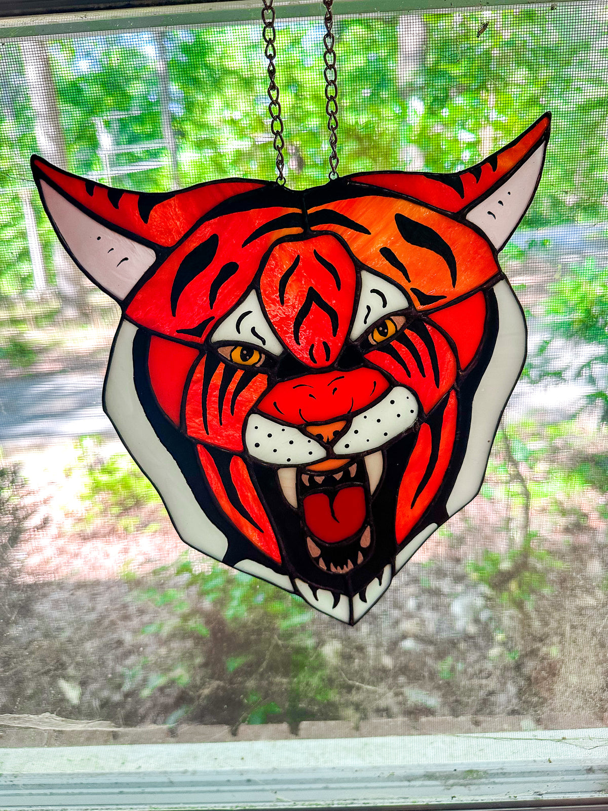 Stained glass tiger