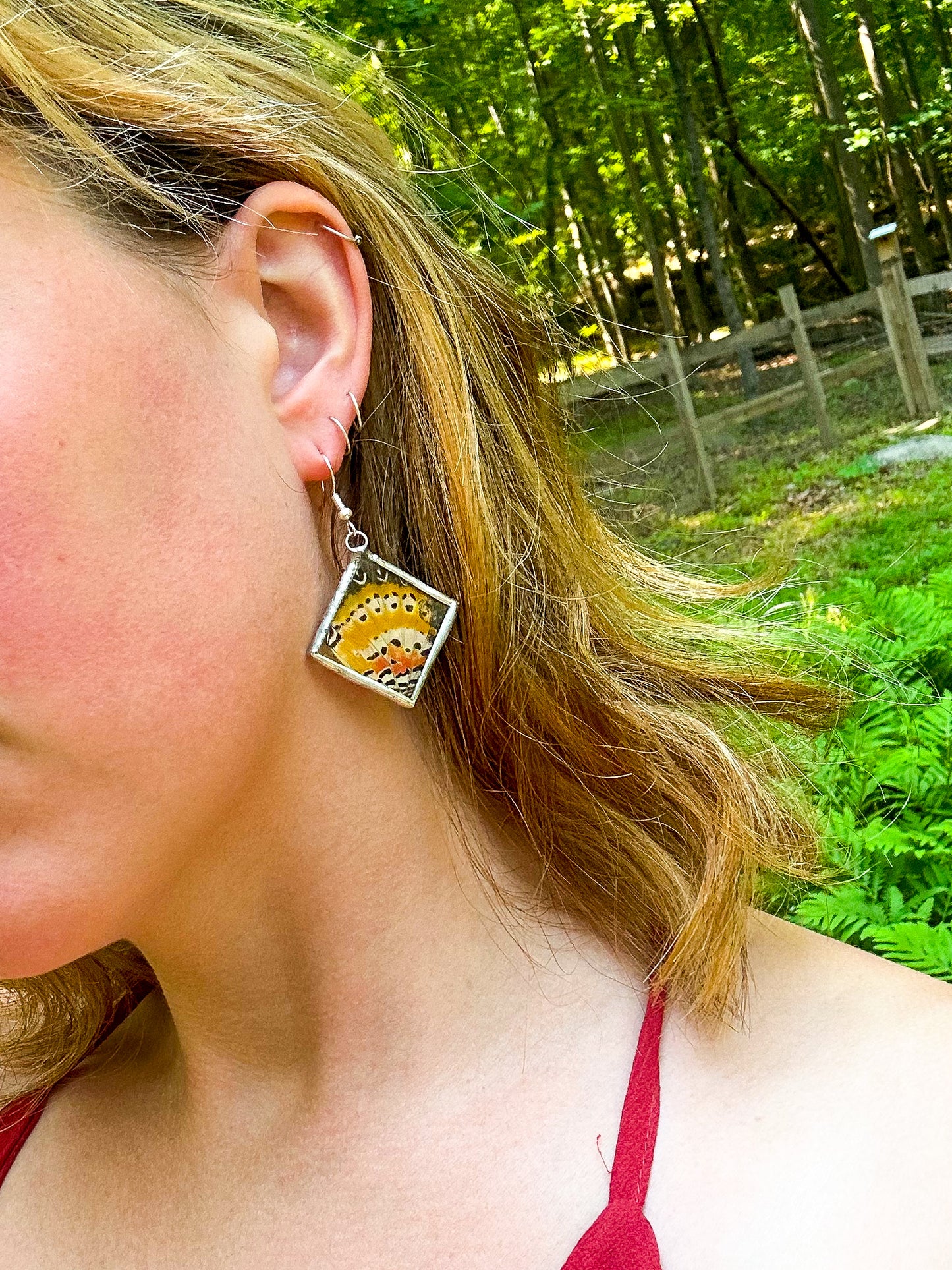 Fritillary wing earrings