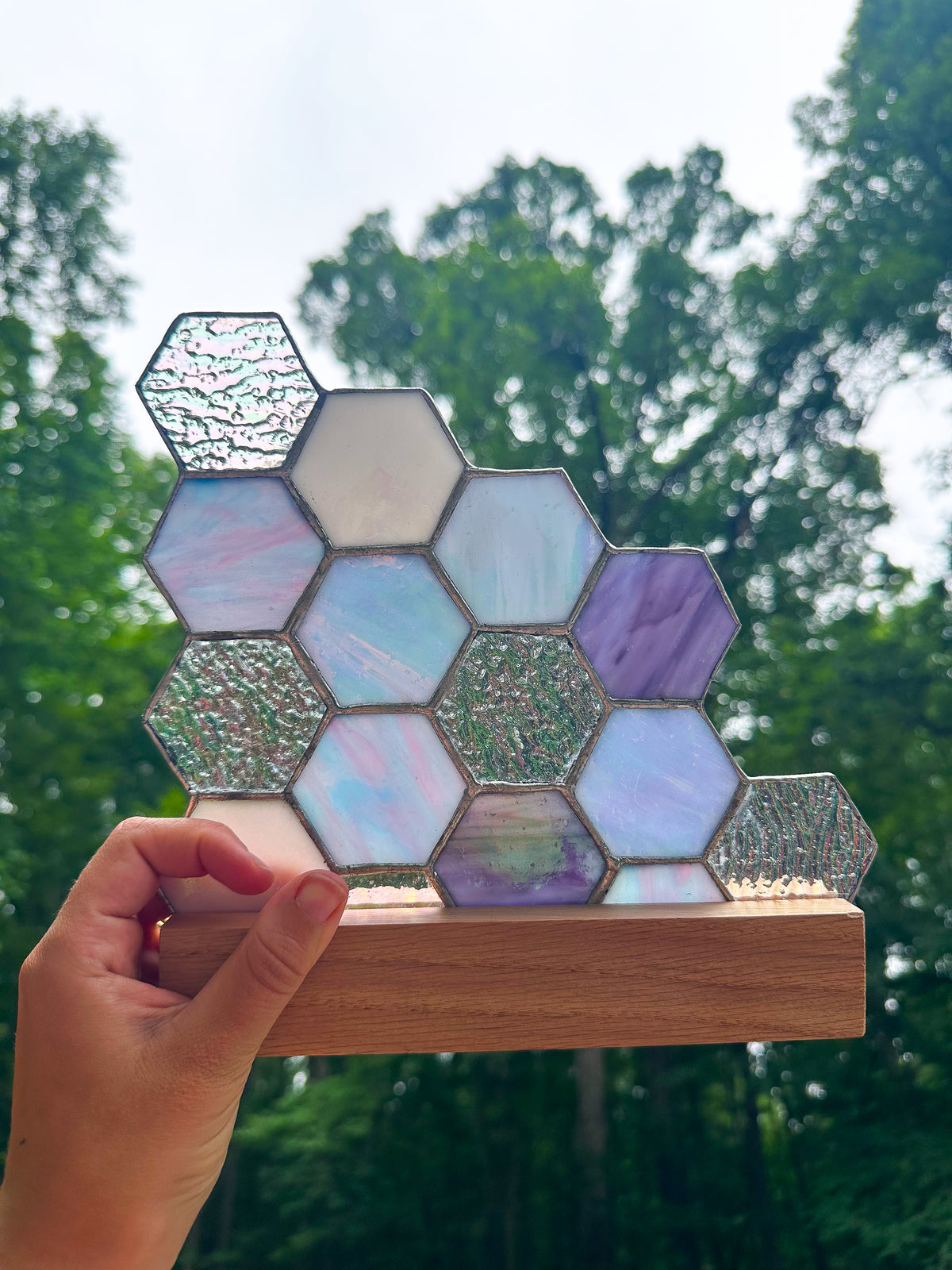 Purple stained glass honeycomb