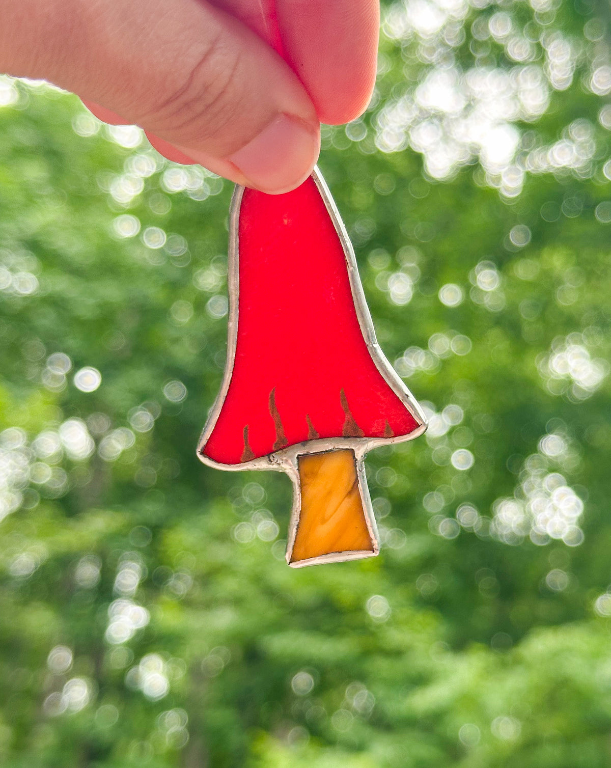 Burnt orange mushroom ornament