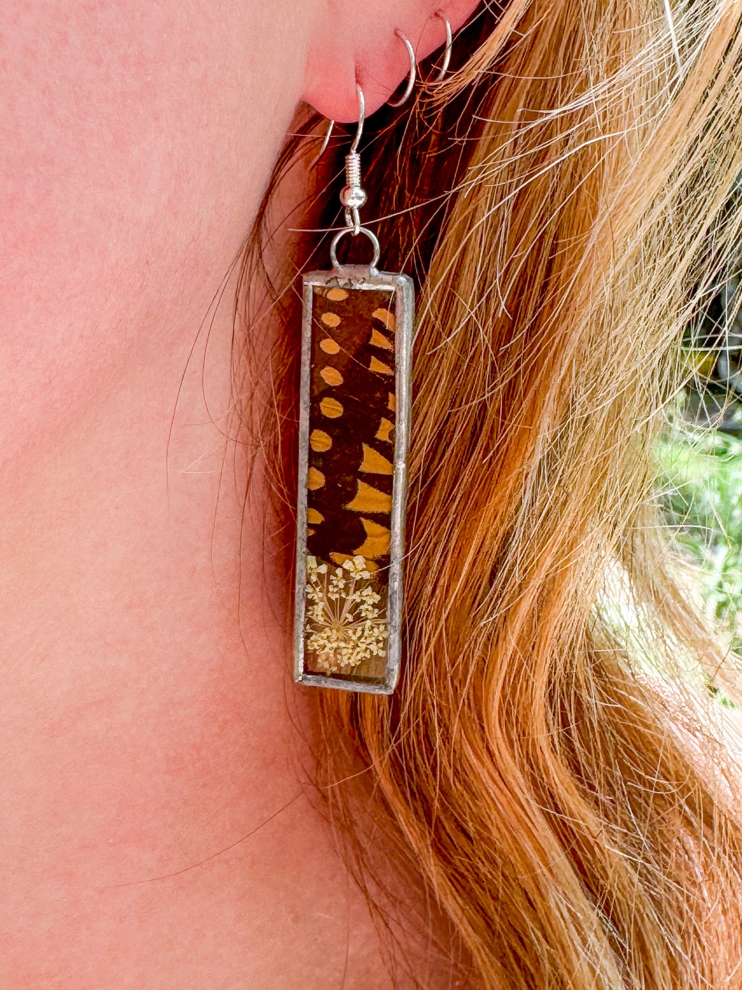 Swallowtail earrings (long rectangle)