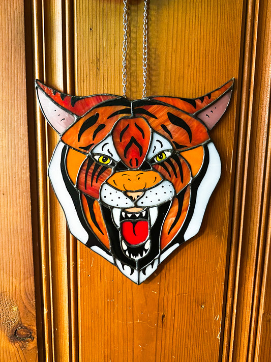 Stained glass tiger