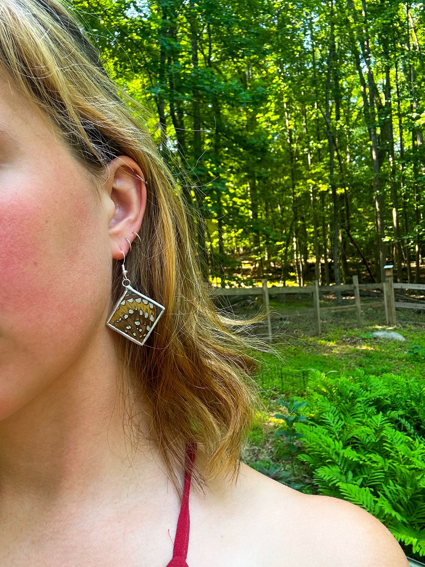 Great Spangled Fritillary earrings (Diamond)