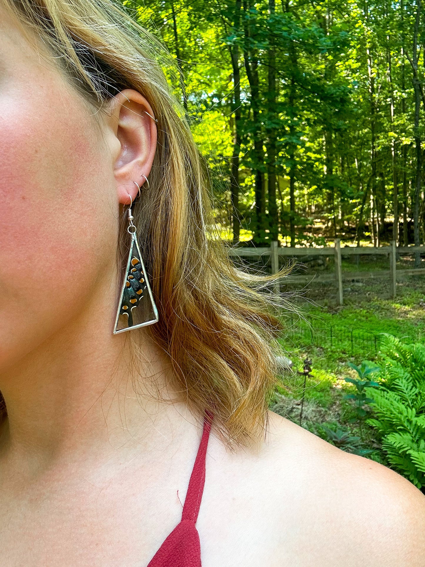 Spicebush swallowtail earrings (Long triangle)