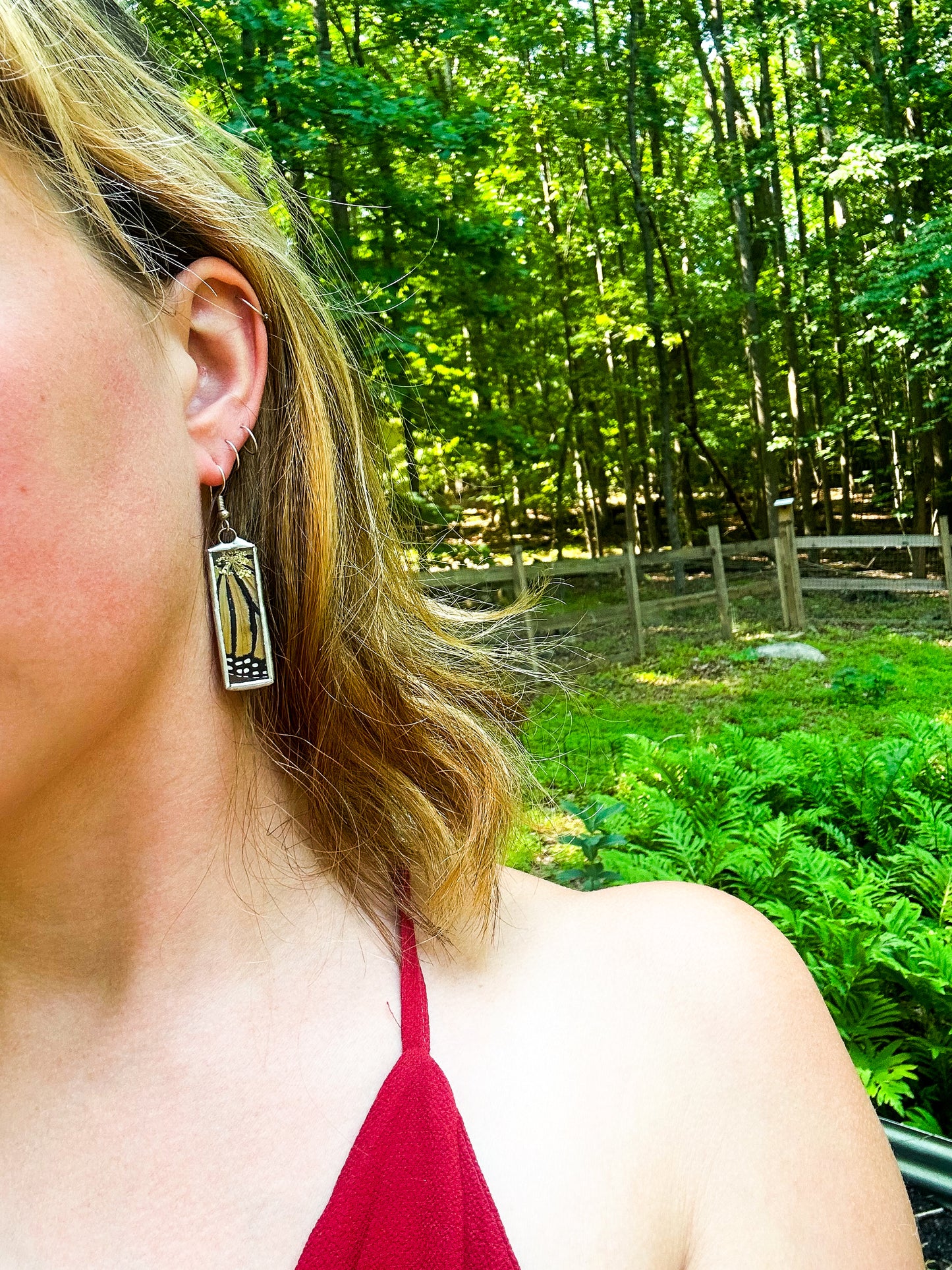 Monarch wing earrings