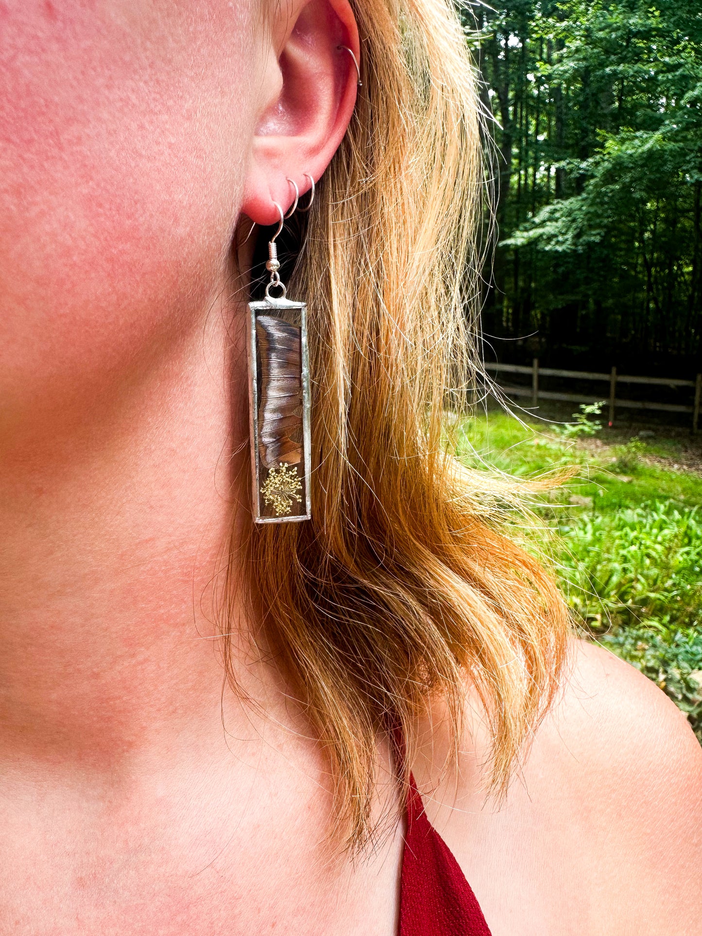 Moth wing earrings