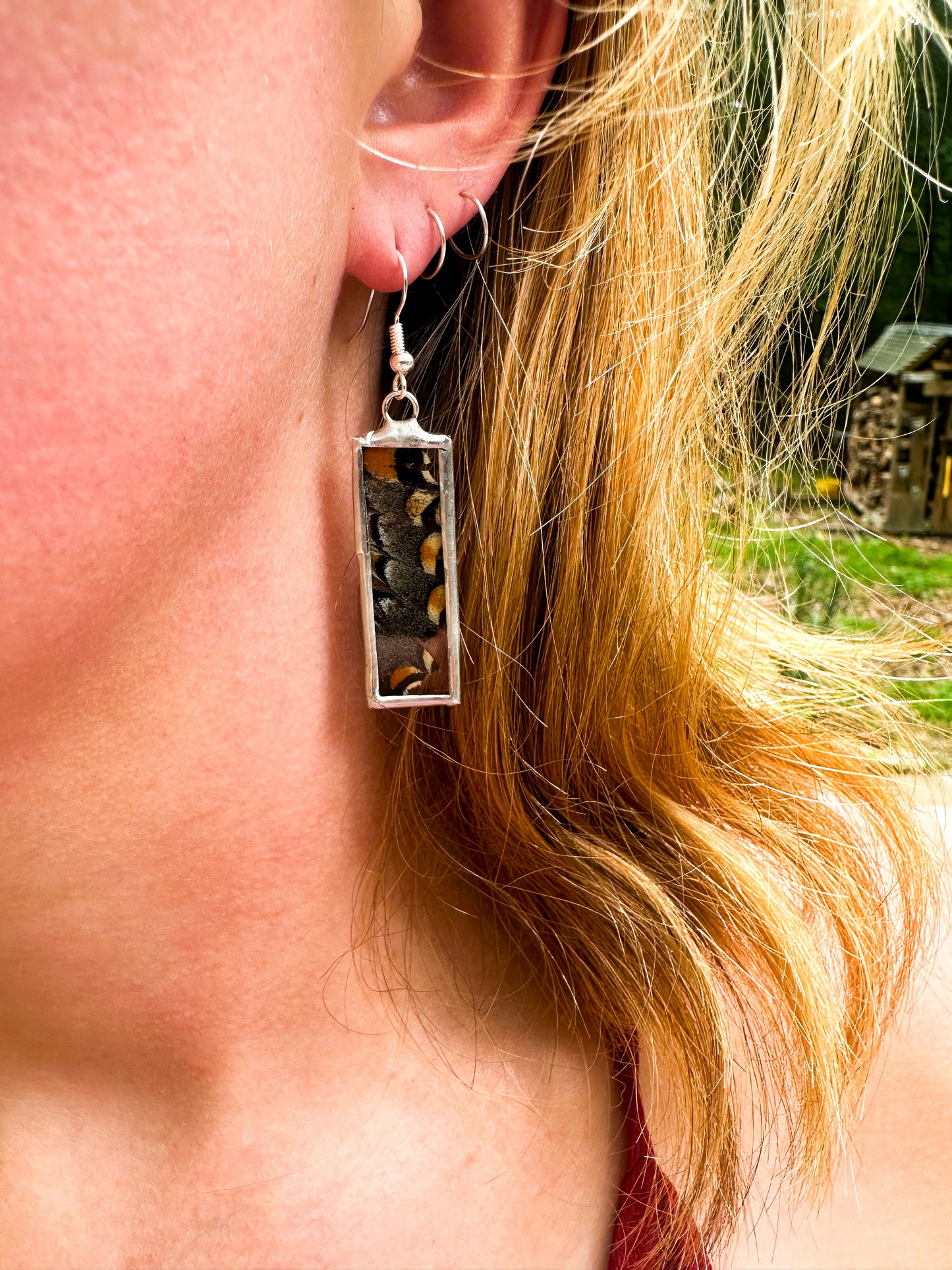 Tiger swallowtail earrings (rectangle)