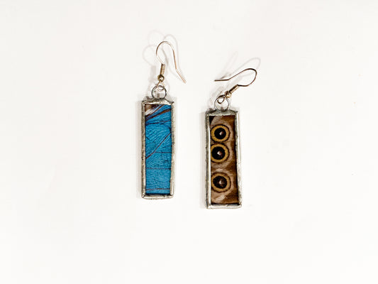 Blue morpho earrings (rectangle)