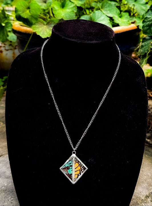Mixed butterfly wing necklace (diamond)