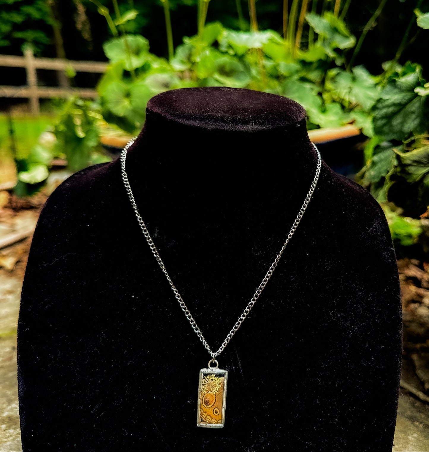 Common Buckeye necklace (small rectangle)