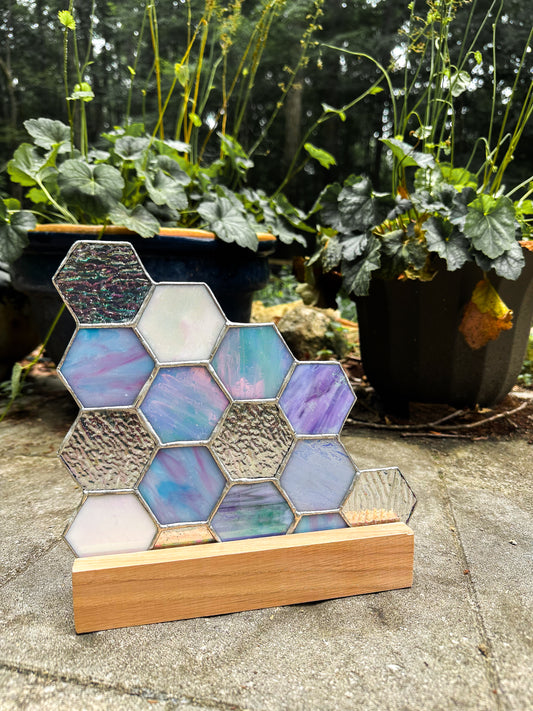 Purple stained glass honeycomb