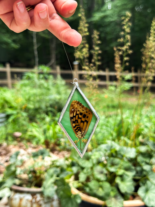 Fritillary wing green ornament