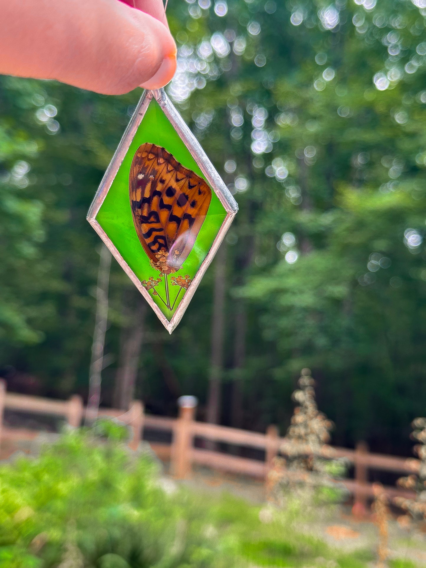 Fritillary wing green ornament