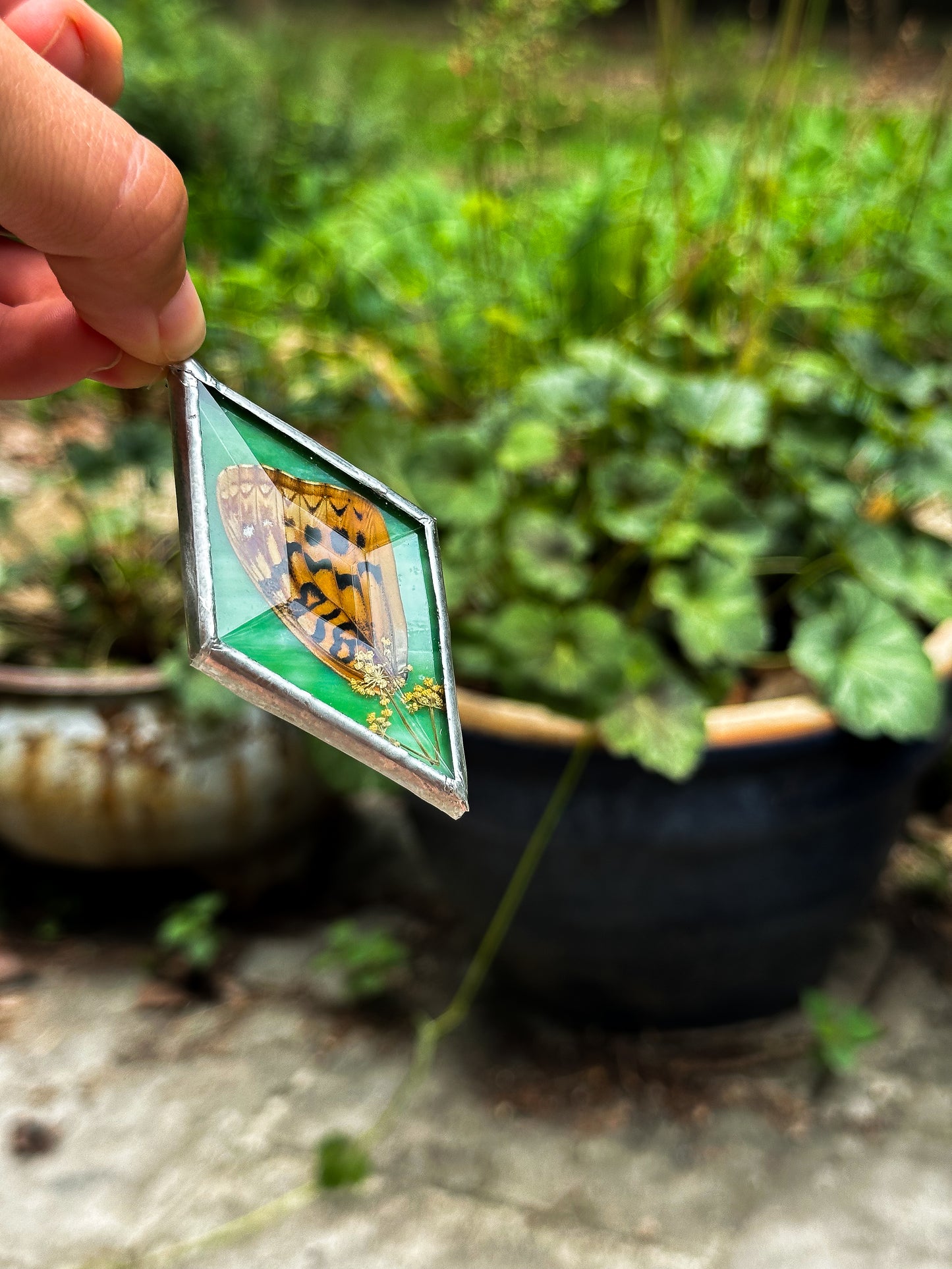 Fritillary wing green ornament