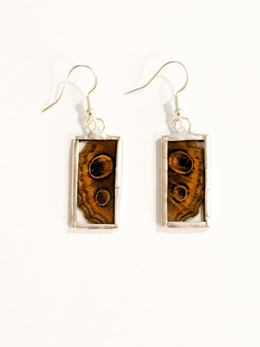 Common buckeye earrings (small rectangle)