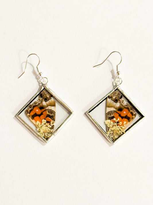 American Lady wing earrings (diamond)