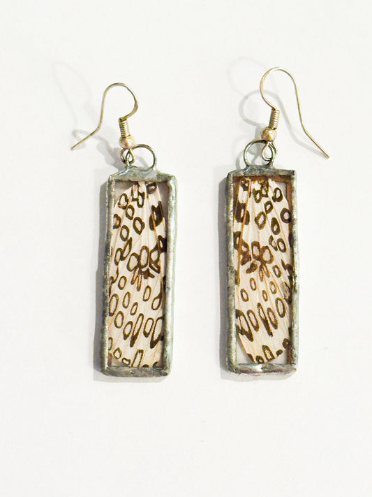 Leopard moth wing earrings