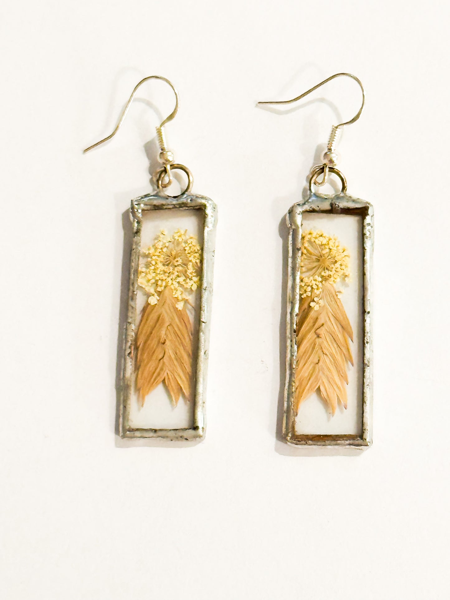 River oat earrings (small rectangle)
