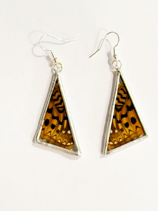 Great Spangled Fritillary earrings (triangle)