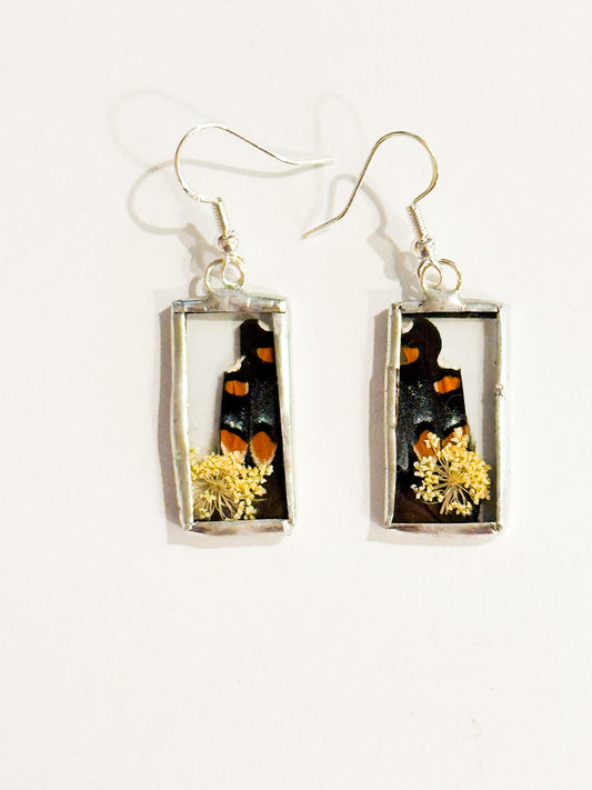 Spicebush Swallowtail earrings (short rectangle)