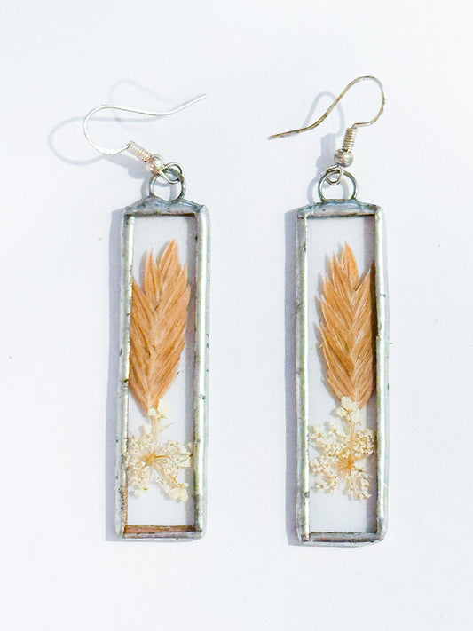 River oat earrings (Large rectangle)