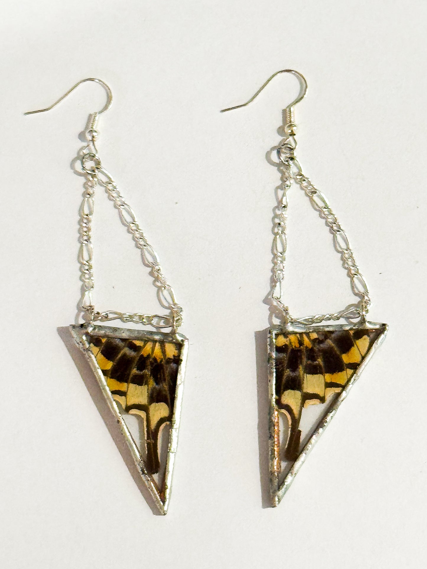 Swallowtail earrings with chain