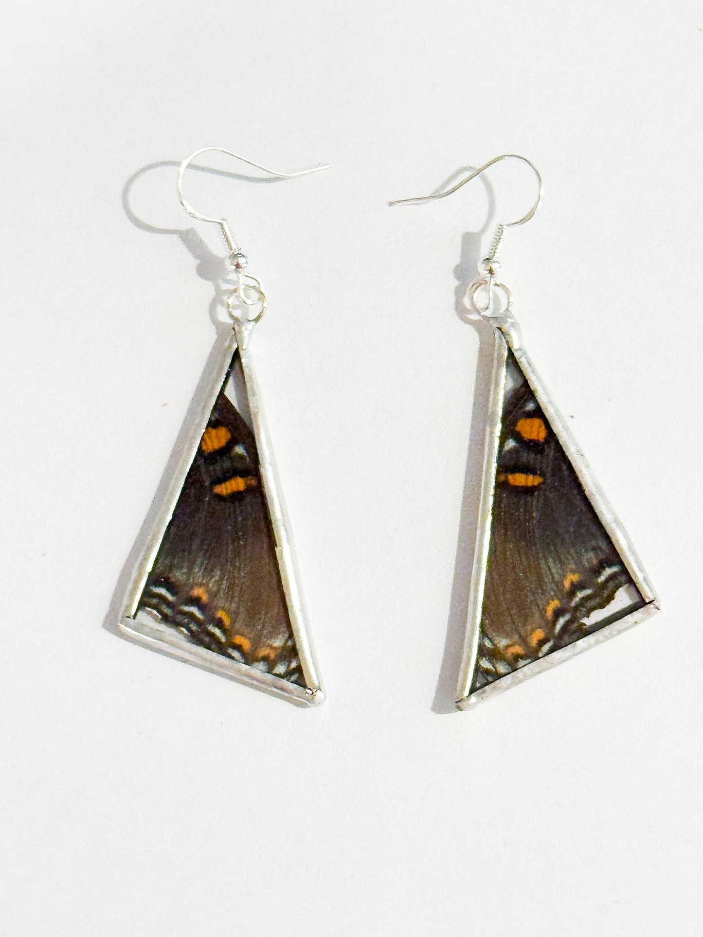 Red-spotted admiral earrings (triangle)