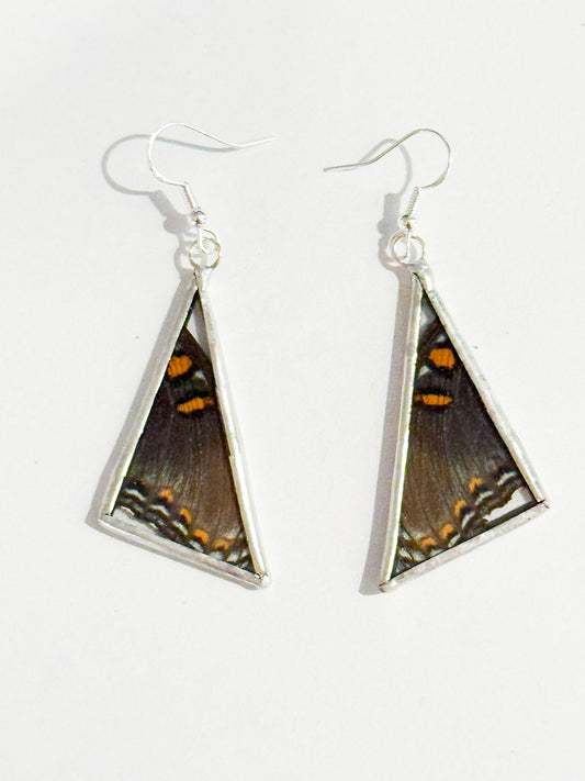 Red-spotted admiral earrings (triangle)