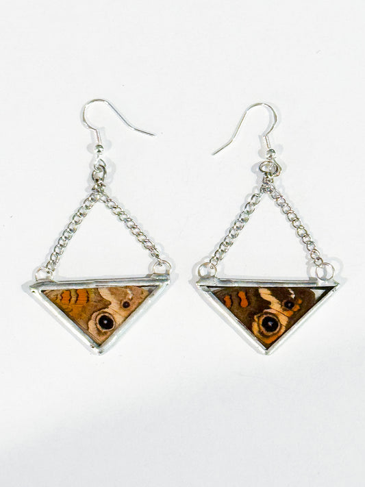 Common buckeye earrings (triangle with chain)